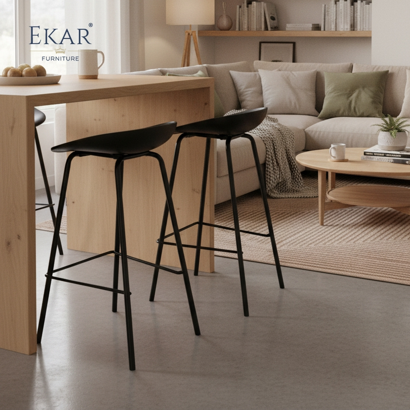 Ekar Modern Minimalist Fabric Bar Counter Stool-for Bars Kitchen Islands Schools Villas Hospitals