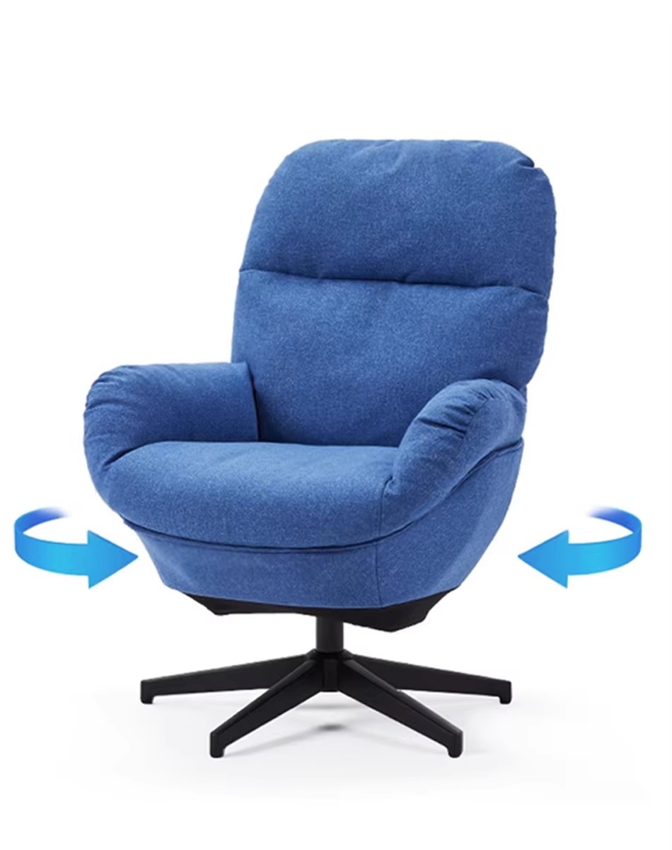 Modern Swivel Accent Recliner with Ottoman Leisure Lounge Chair for Living Room for Hotels Wood Panel Style