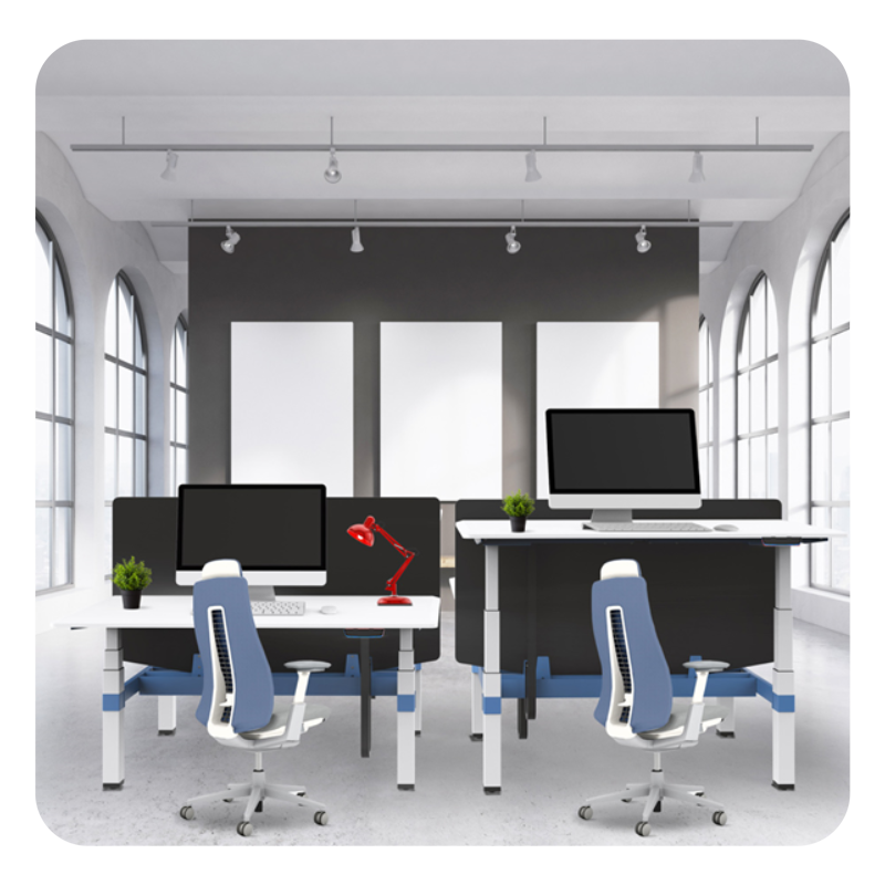 ZGO Metal Office Furniture Custom Colors H-Frame Desk Anti-Collision 25mm/s Height Adjustable Modular Extendable Modern