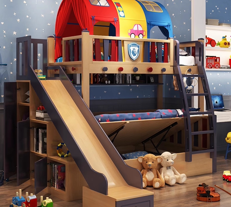 Factory Price Durable Using Wood Double Bunk Bed Children Kids Beds Bedroom Set for Kids Bedroom Furniture