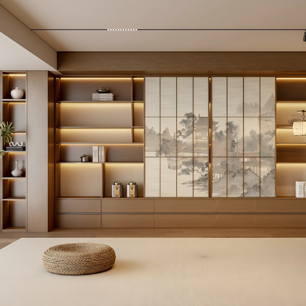 Custom Contemporary Wood Modular Eco-Friendly Bookcases for Living Room Hotel Office Use