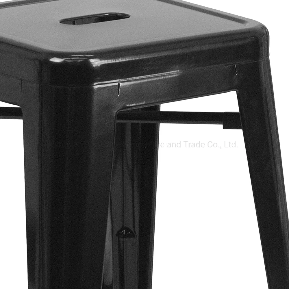 Industrial Metal Bar Stool Front Profile