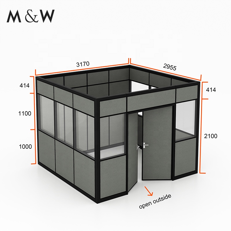 M&amp;W Foshan Manufacture Glass Wall System Indoor Partition Aluminium Office Glass Office Partition
