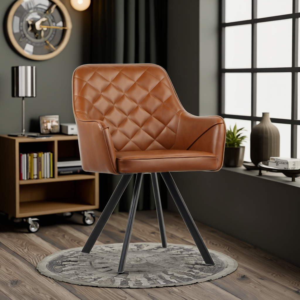 Modern PU Leather Reclining Accent Chair for Living Room and Bedroom Furniture Upholstered Reading Chair with High Backrest