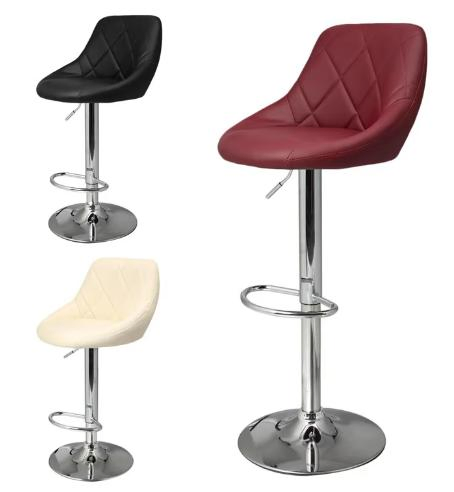 Height Adjustable 360 Swivel Chair Nordic Black Metal Legs High Chair Swivel Bar Stools for Kitchen Breakfast Coffee Counter