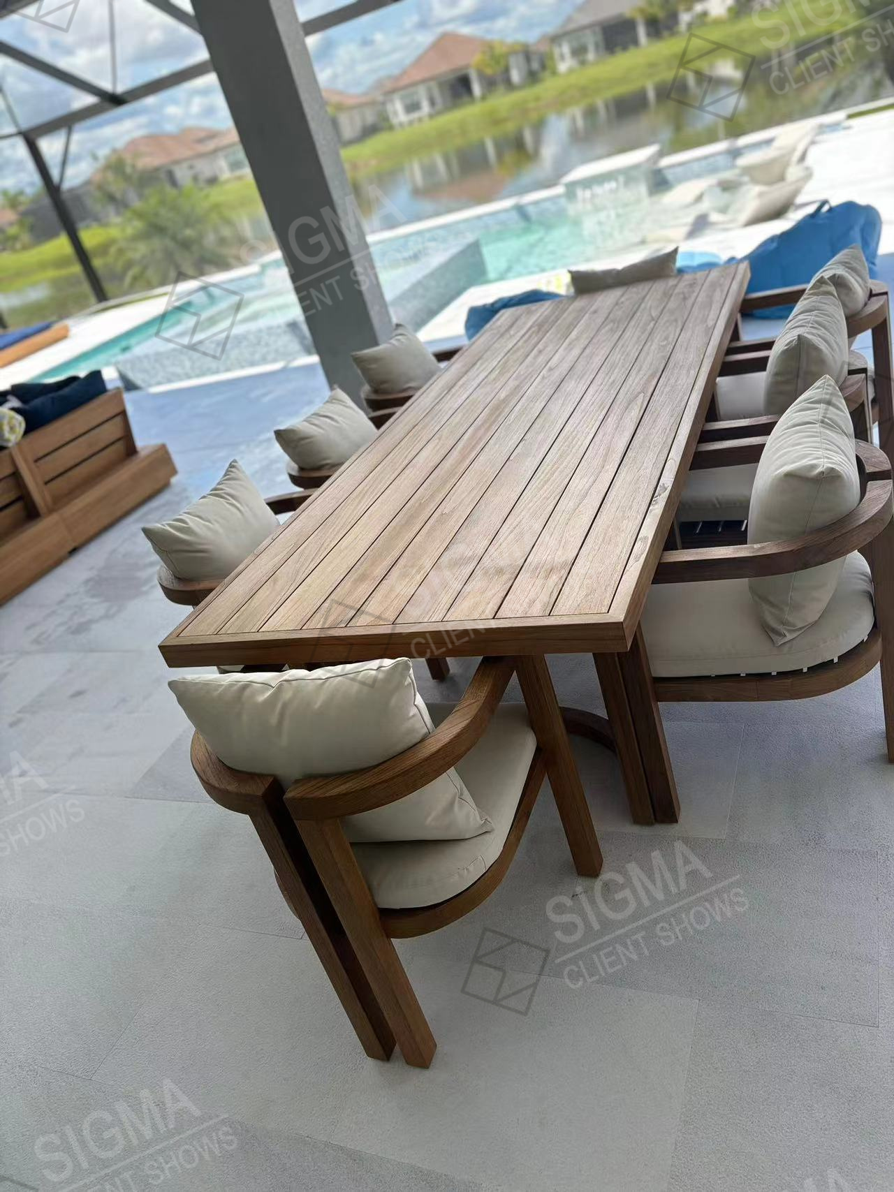 Teak sofa set details 2