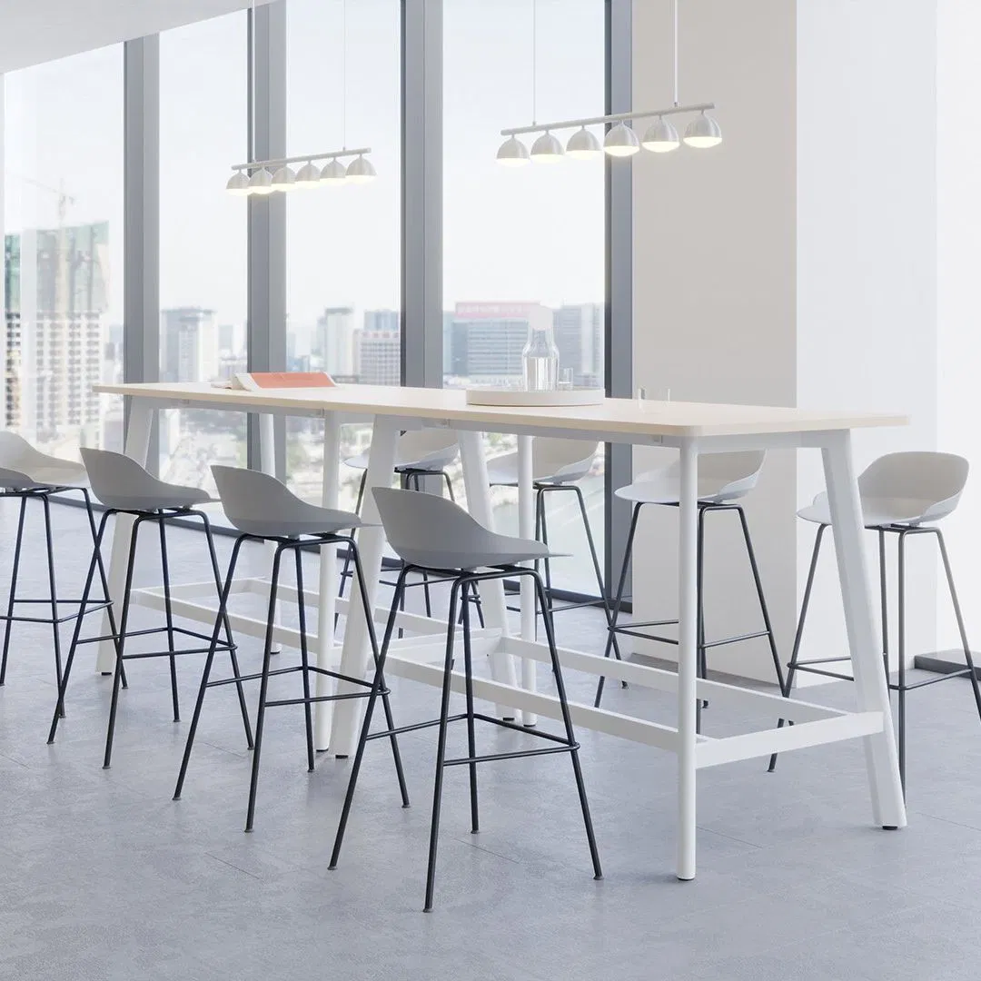 Modern Nordic Counter Bar Chair Barstools PP Sureface Light Metal High Kitchen Stool for Home Bar Steady Feature