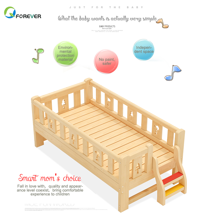 Modern High Quality Solid Pine Wooden Creative Children Bedroom Furniture Sets Kids Single Bed