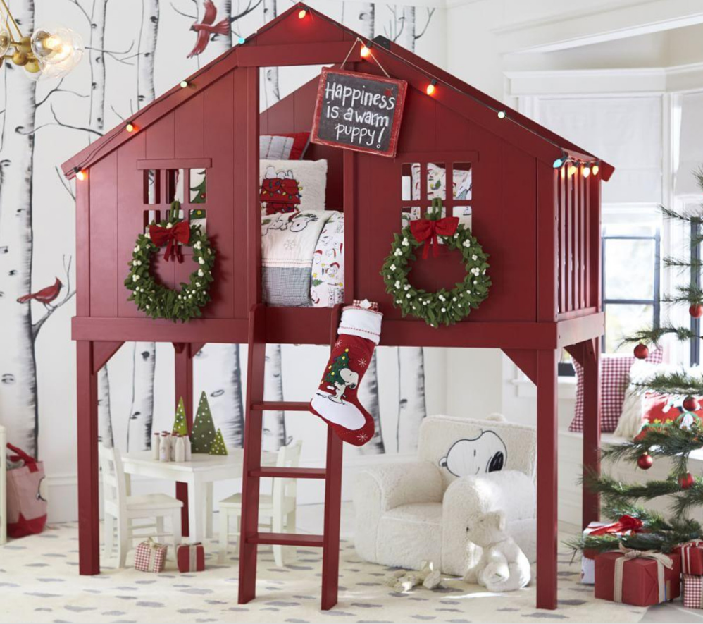 High-quality Solid Wood Children's Wooden Tree House Bed, Creative Bunk Bed, House Bed, Children's furniture