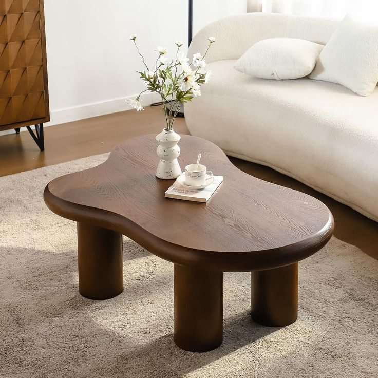 Luxury Oak Wood Living Room Coffee Table with High-End Finish