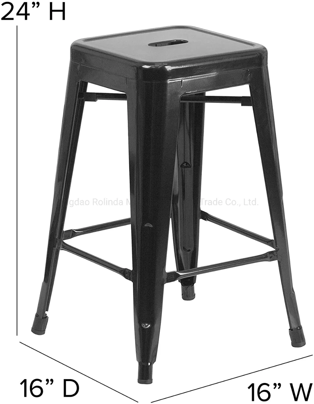 Vintage Stackable Tolix Bar Stool Detailed View