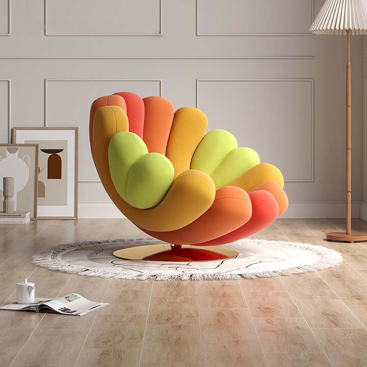 Luxury Sherpa Accent Chair Set Contemporary Queen Swing Swivel Reclining Lounge Armchair Removable Cover Metal Home Office Hotel