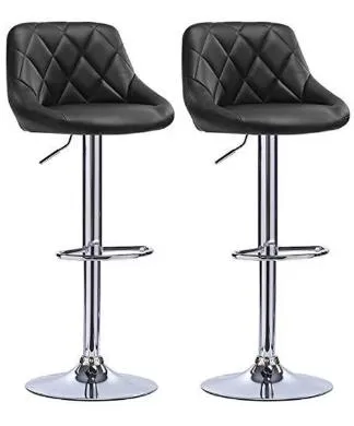 Height Adjustable 360 Swivel Chair Nordic Black Metal Legs High Chair Swivel Bar Stools for Kitchen Breakfast Coffee Counter