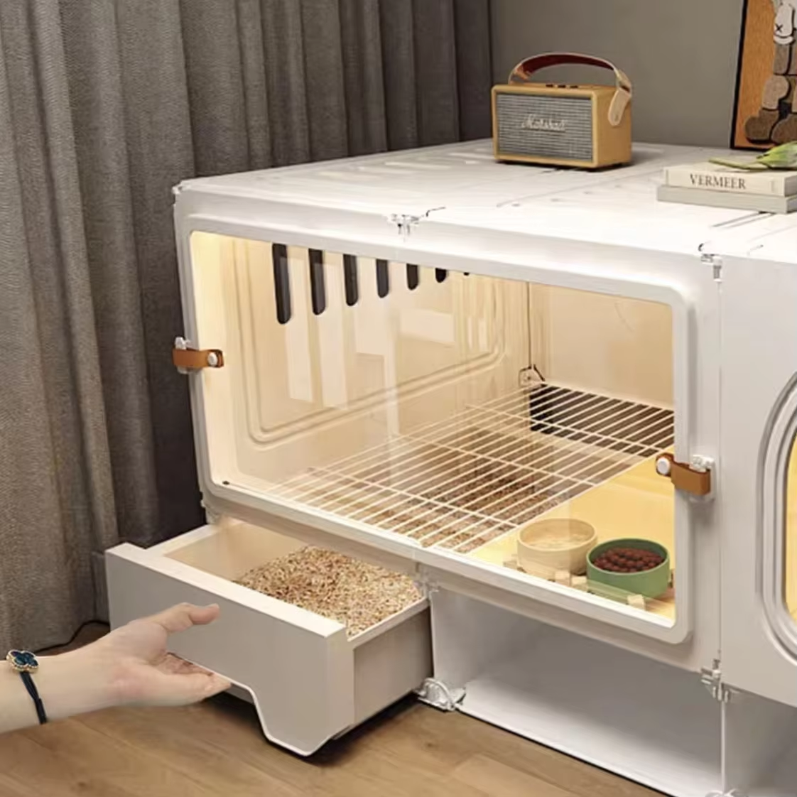 Luxury Furniture Style Wooden Dog Villa | Indoor Dog House With Separated Toilet | Easy Assembly &amp; Waterproof Material.