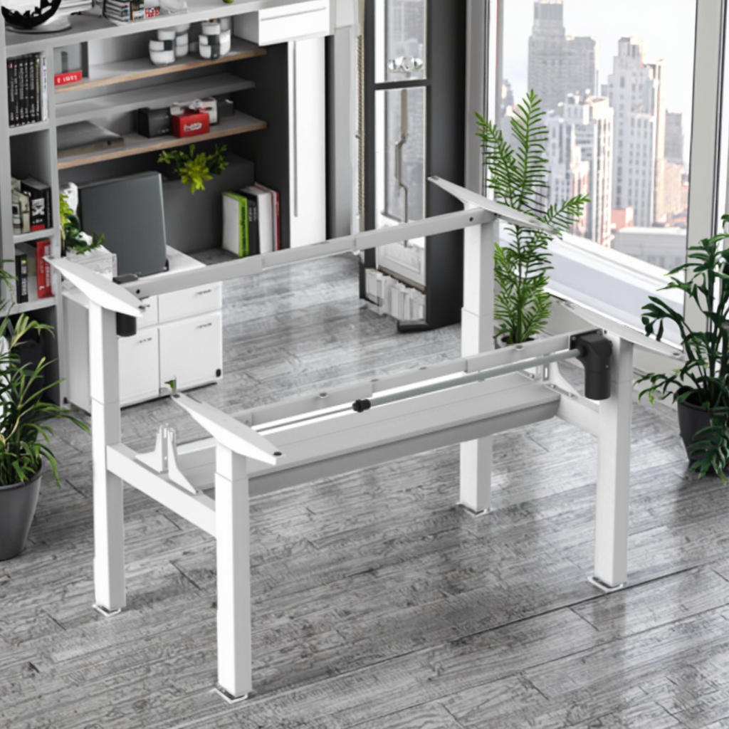 ZGO Metal Office Furniture Custom Colors H-Frame Desk Anti-Collision 25mm/s Height Adjustable Modular Extendable Modern