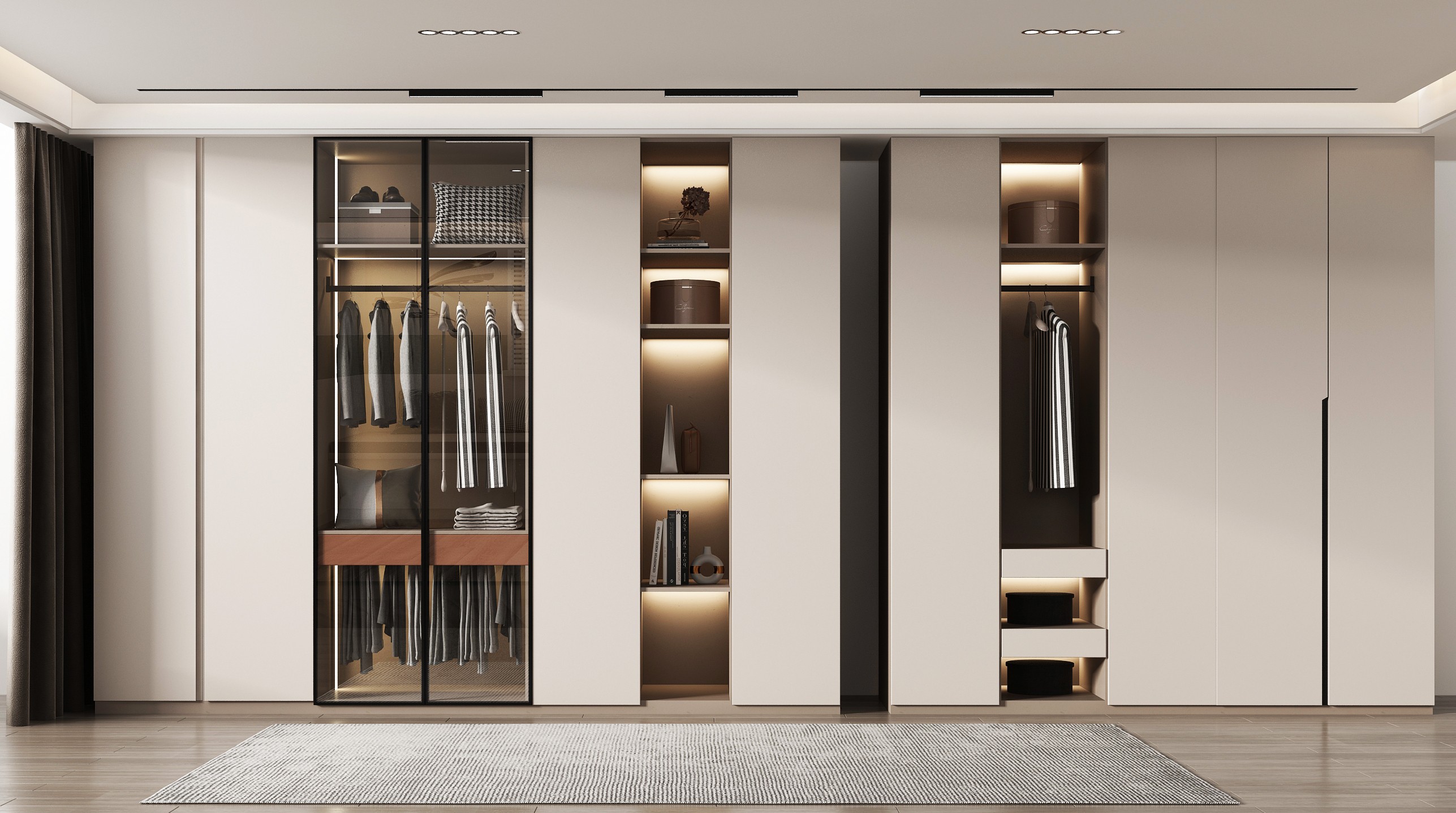 Modern Clothing Storage Wardrobe Furniture Set, Custom-made Bedroom Wooden Wardrobe and Closet Design.