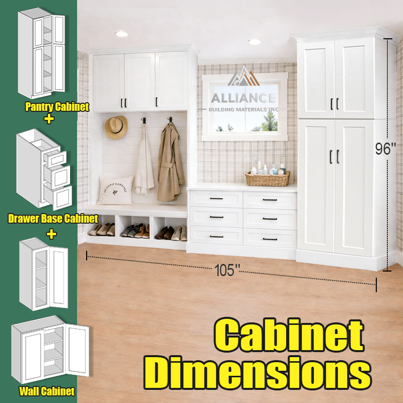 American White Shaker Entryway Furniture Cabinet | Custom Available Hallway Storage Cabinet | Entryway Mudroom Storage Cabinets