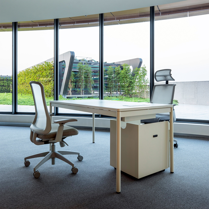 Uispair Modern Home Office Desk Chair Combination Staff Workstation Conference Use Iron Panel Wood Style Commercial Use 3-Year