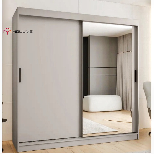 2026 NEW Style Sliding Mirror Door Closet Wardrobe with Assemble Drawers Including All Accessories Have Shleves Hanger Drawer
