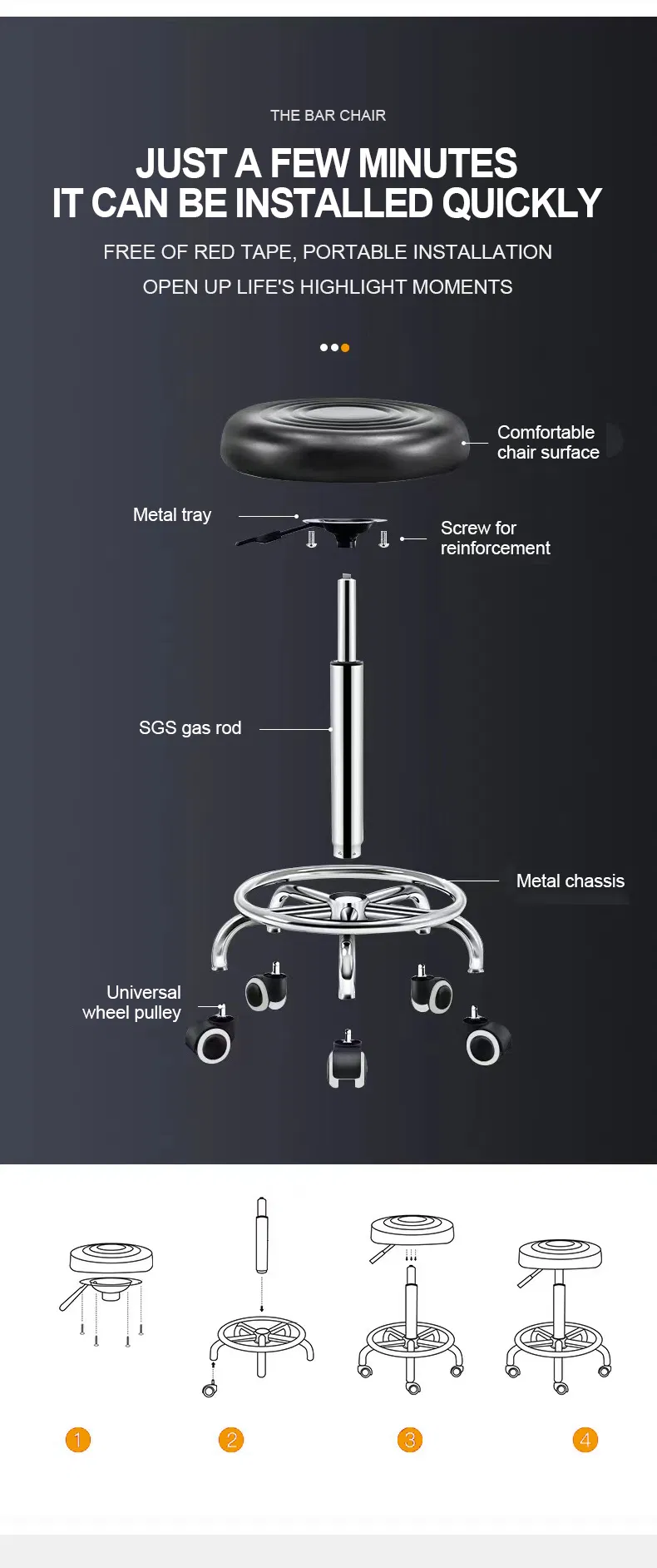 Bar Stools for Kitchen Counter Nurse Stool Chair