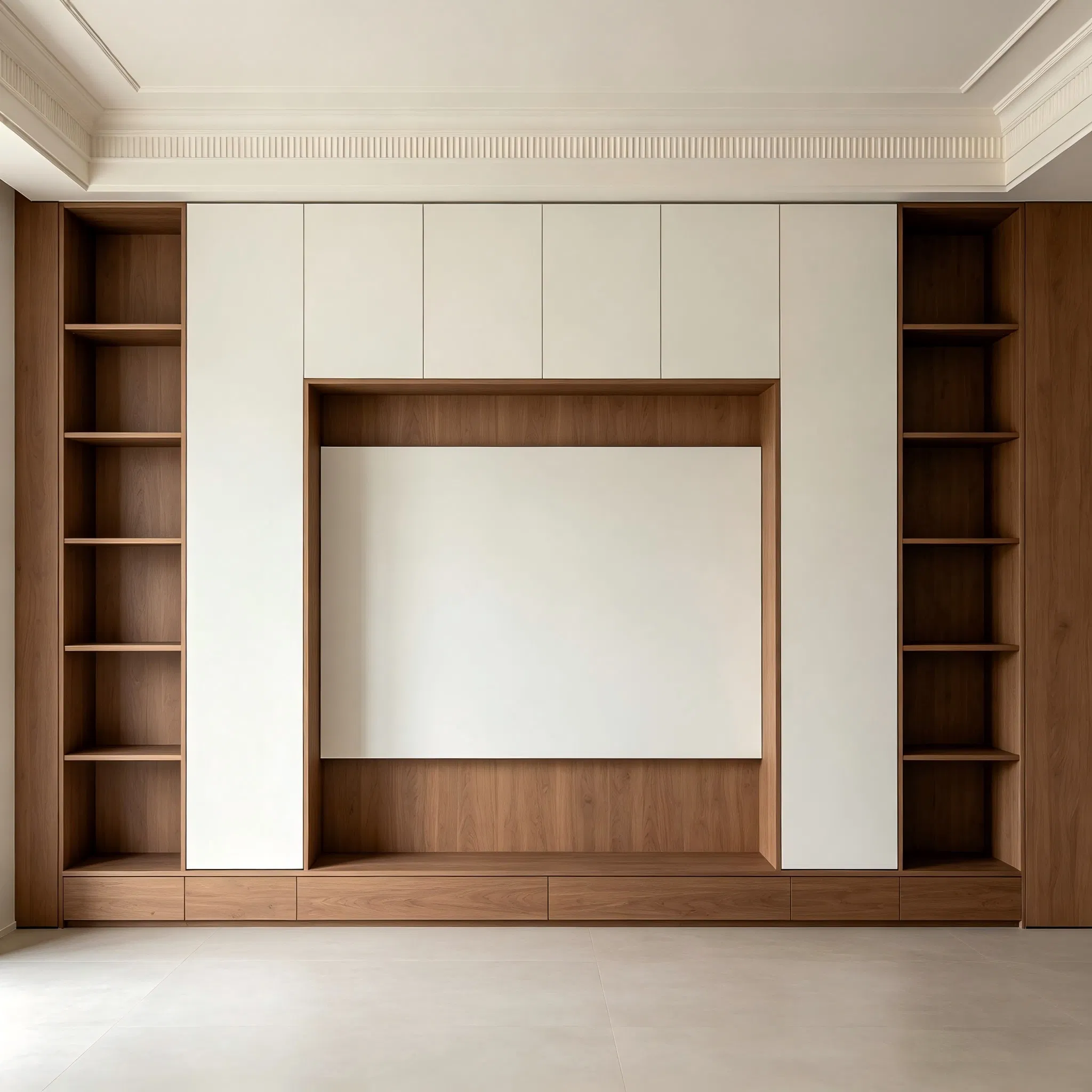Wall-Mounted Matte / High Gloss Ultra-Matte Wood Grain Wall Mounted Media Console