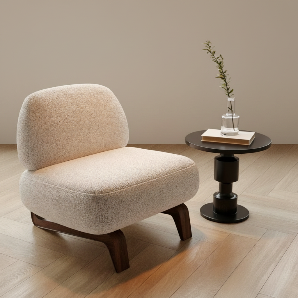 Cute Modern Eco-Friendly Reclining Accent Chair Solid Wood Legs Faux Leather Soft Cushion Hard Floor Home Furniture Home Office