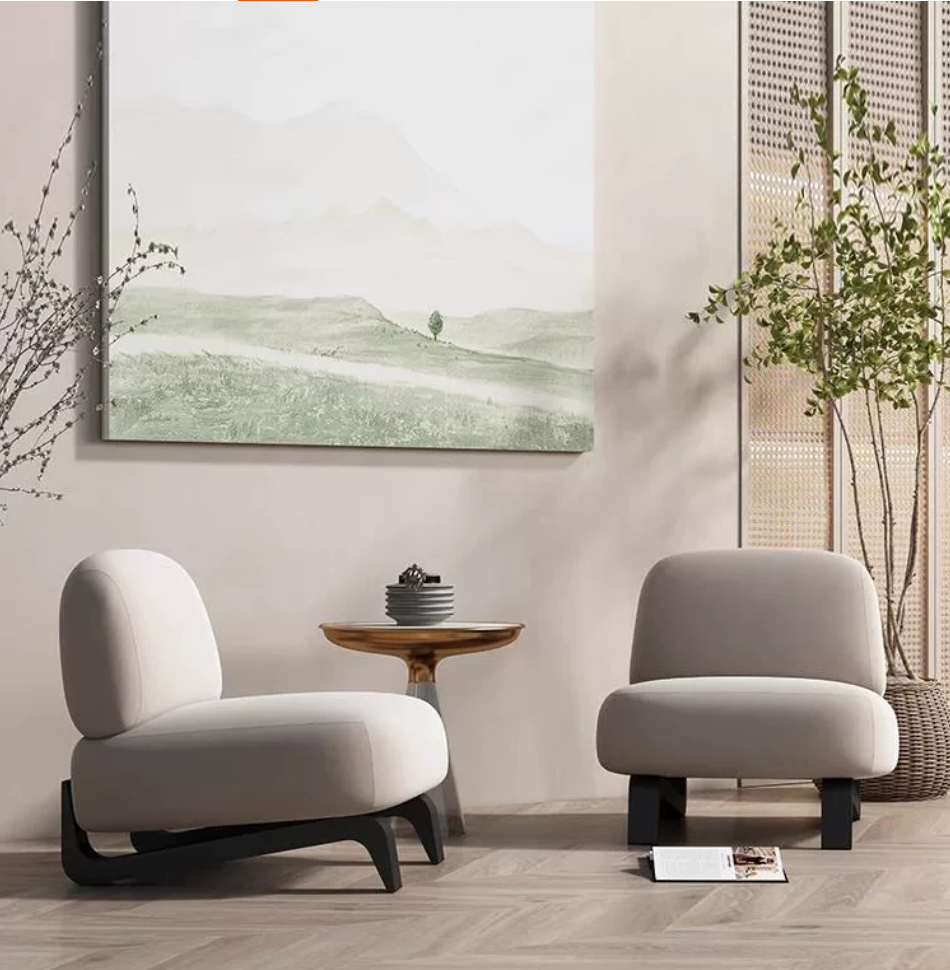 Cute Modern Eco-Friendly Reclining Accent Chair Solid Wood Legs Faux Leather Soft Cushion Hard Floor Home Furniture Home Office