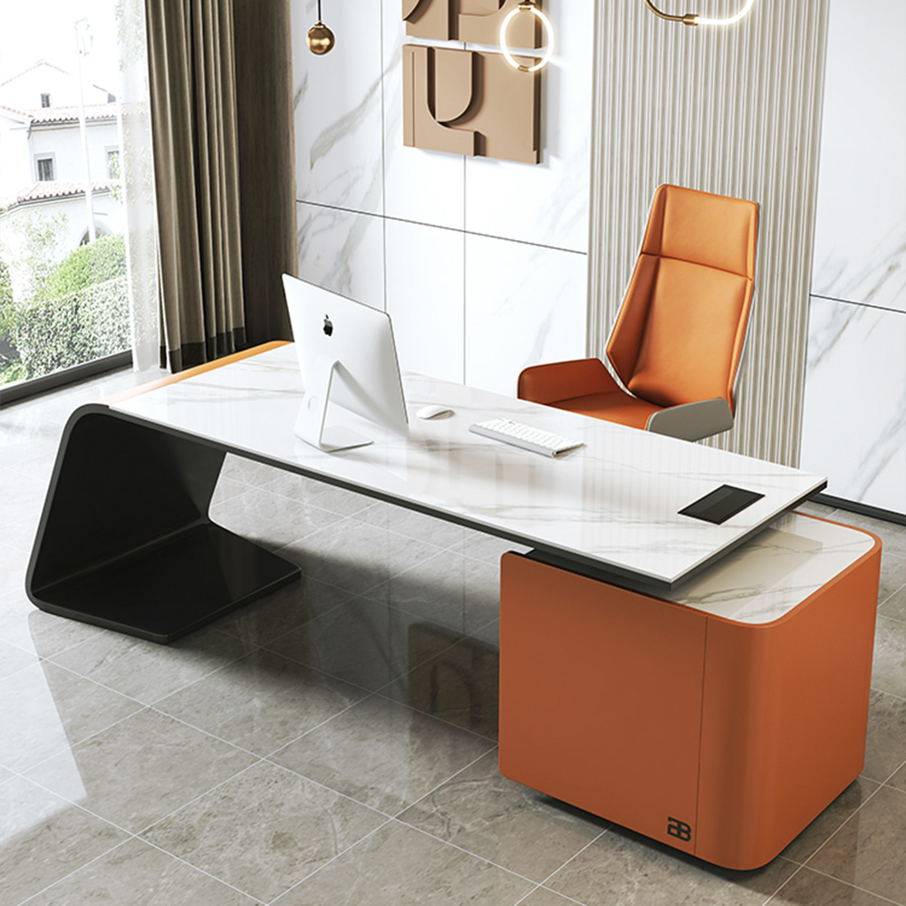 Home Office Furniture Luxury Office Desk Set White Executive Office Table Modern Boss CEO Manager Desk
