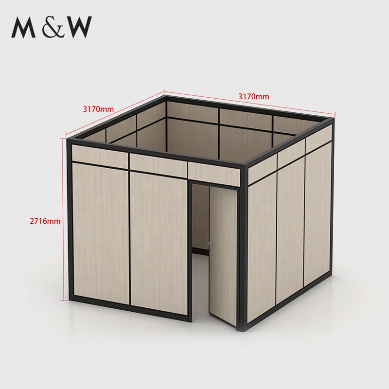 M&amp;W Commercial Furniture High Quality Panel Aluminium Frame Wall Soundproof Office Glass Partition