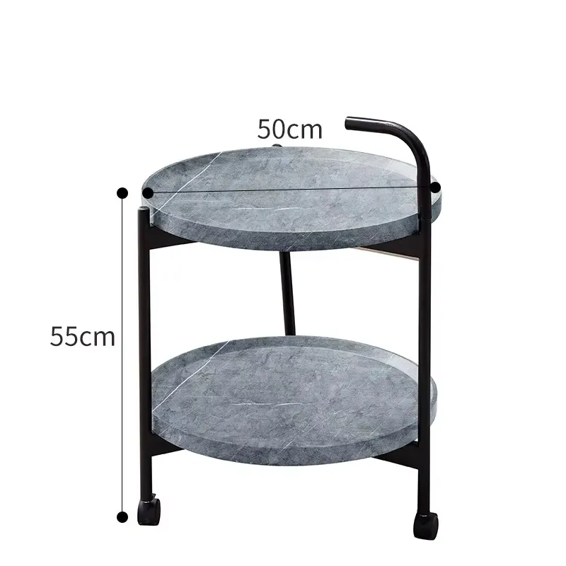 Double-Layer Simple Tea Cart Dessert Cake Cart Hotel Restaurant Delivery Cart Mobile Trolley Coffee Table Sofa End Table