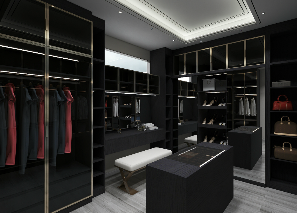 Modern Walk in Closet Wardrobe With Accessories Elegant Walk in Closet Wardrobe Glass Doors Walk in Closet Bedroom