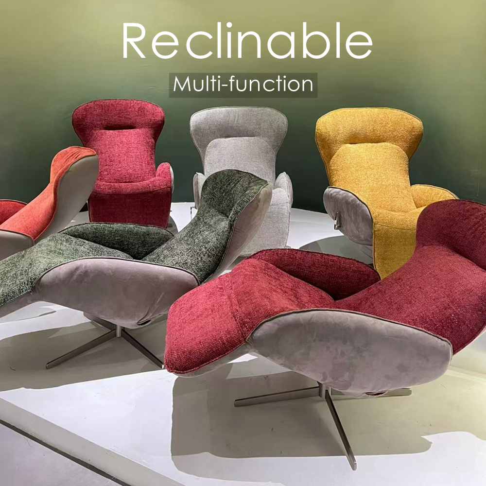 Reclining Accent Chair Italian Furniture Modern Armchair Luxury Lounge Leisure Chair Reclinable Living Room Recliner Chair