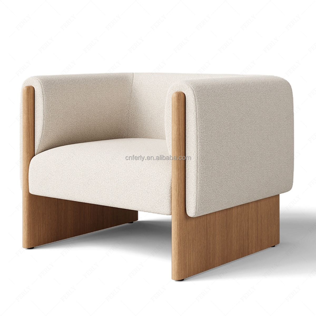 FERLY Luxury Contemporary Leather Recliner Accent Chair for Home Office Living Room Bedroom Decor