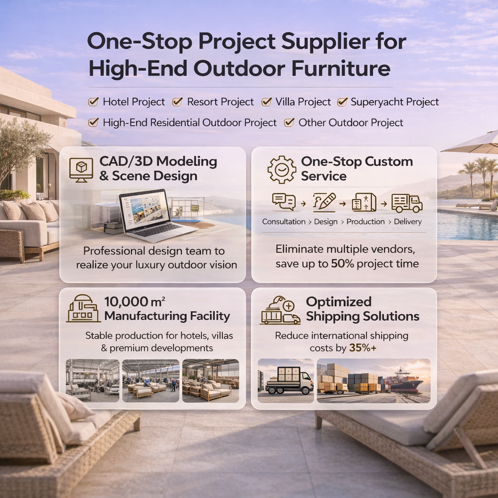 Teak Outdoor Garden Sofa Set Rope Woven All Weather Hotel Patio Furniture Set for Villa Patio Hotel Lounge Areas Project