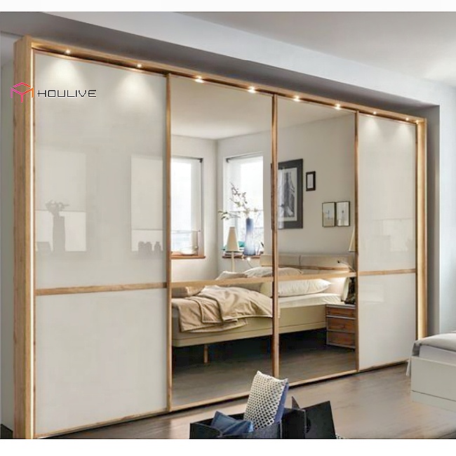2026 NEW Style Sliding Mirror Door Closet Wardrobe with Assemble Drawers Including All Accessories Have Shleves Hanger Drawer