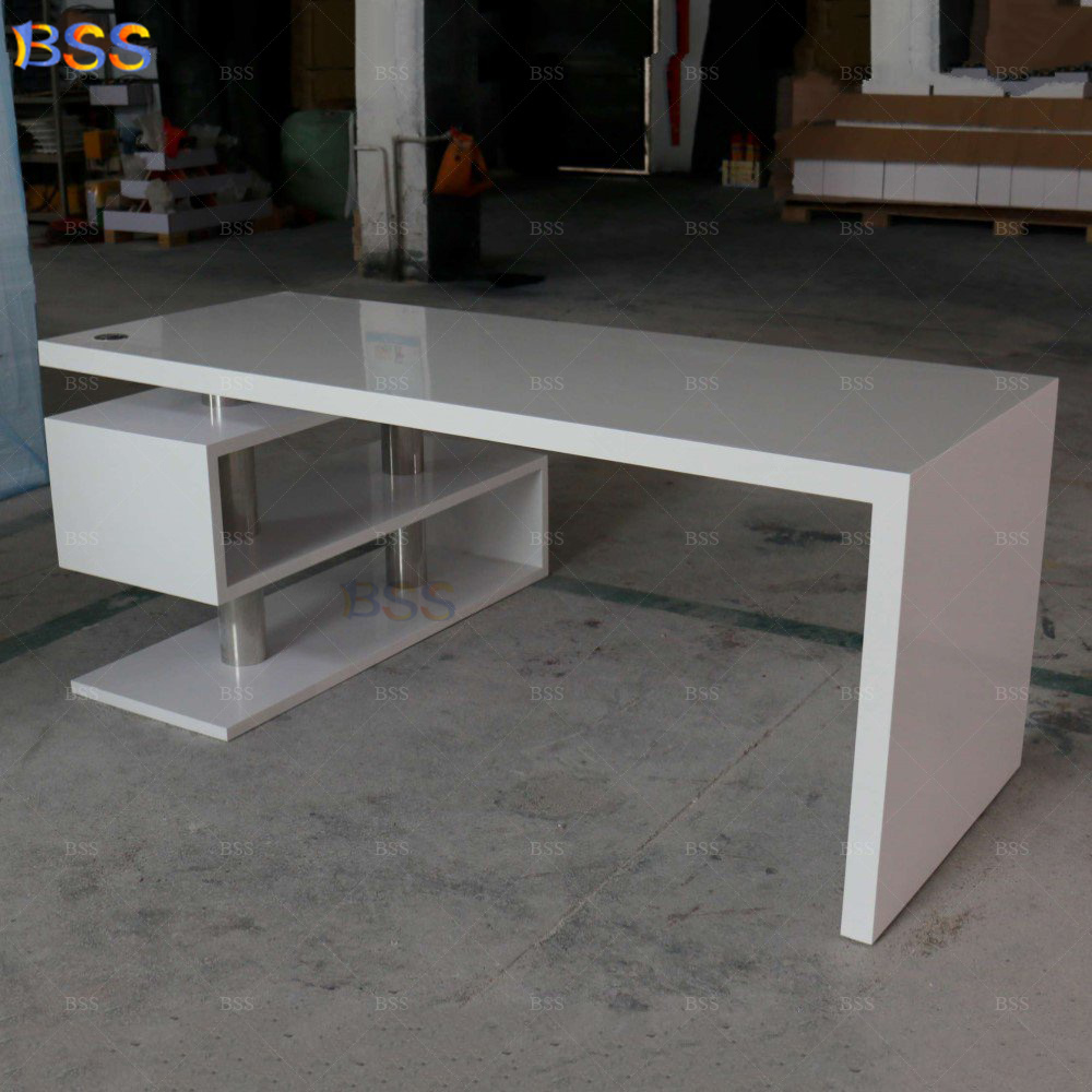 Small White Office Table Desk for Home Modern Secretary Desk Contemporary Luxury Executive Boss Office Computer Desk