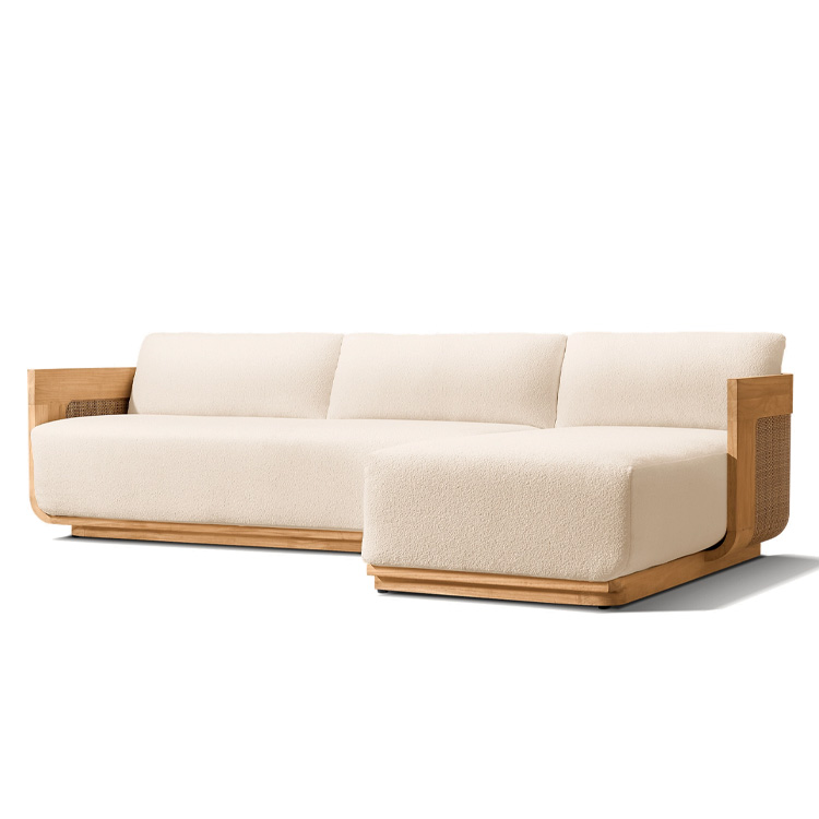 Wholesale Teak Wood Outdoor Furniture Set Modern Sofa Hotel Restaurant Sofas Set Luxury Patio Furniture Wooden Sofa With Cushion