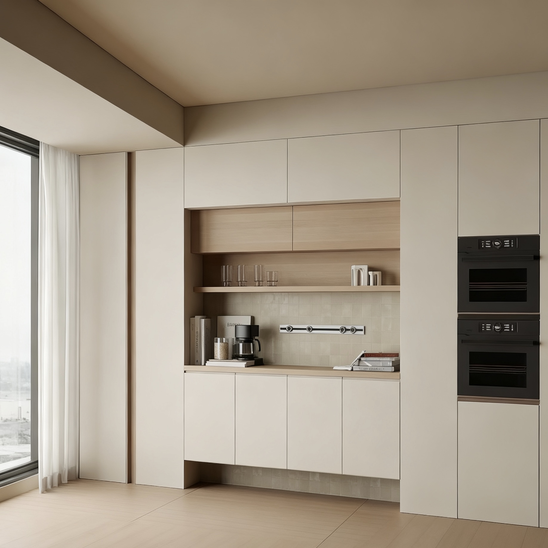 High-end Eco-friendly Modern Wood Sideboard, Luxury Dining Room Buffet Cabinet for Villa &amp; Apartment Furniture