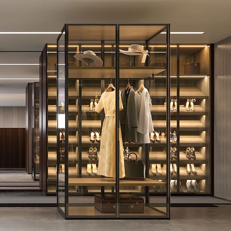 Custom Nordic Style Open Walk in Closet Bedroom Wardrobe Clothes Cabinets Home Furniture Bedroom Sets Modern Bedroom Accessories