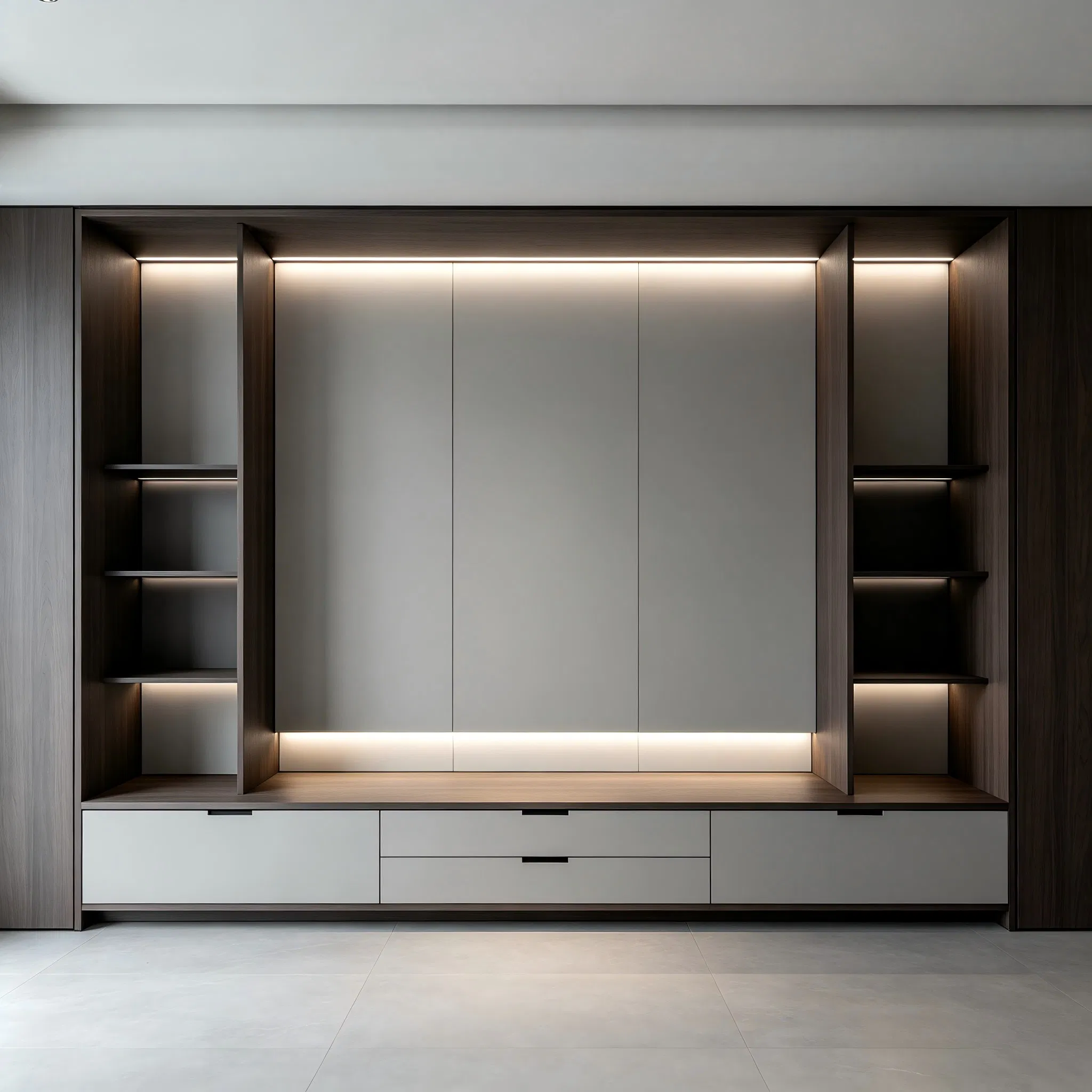 Anbangni / OEM Brand Available Wall Mounted Installation Wood Media Console