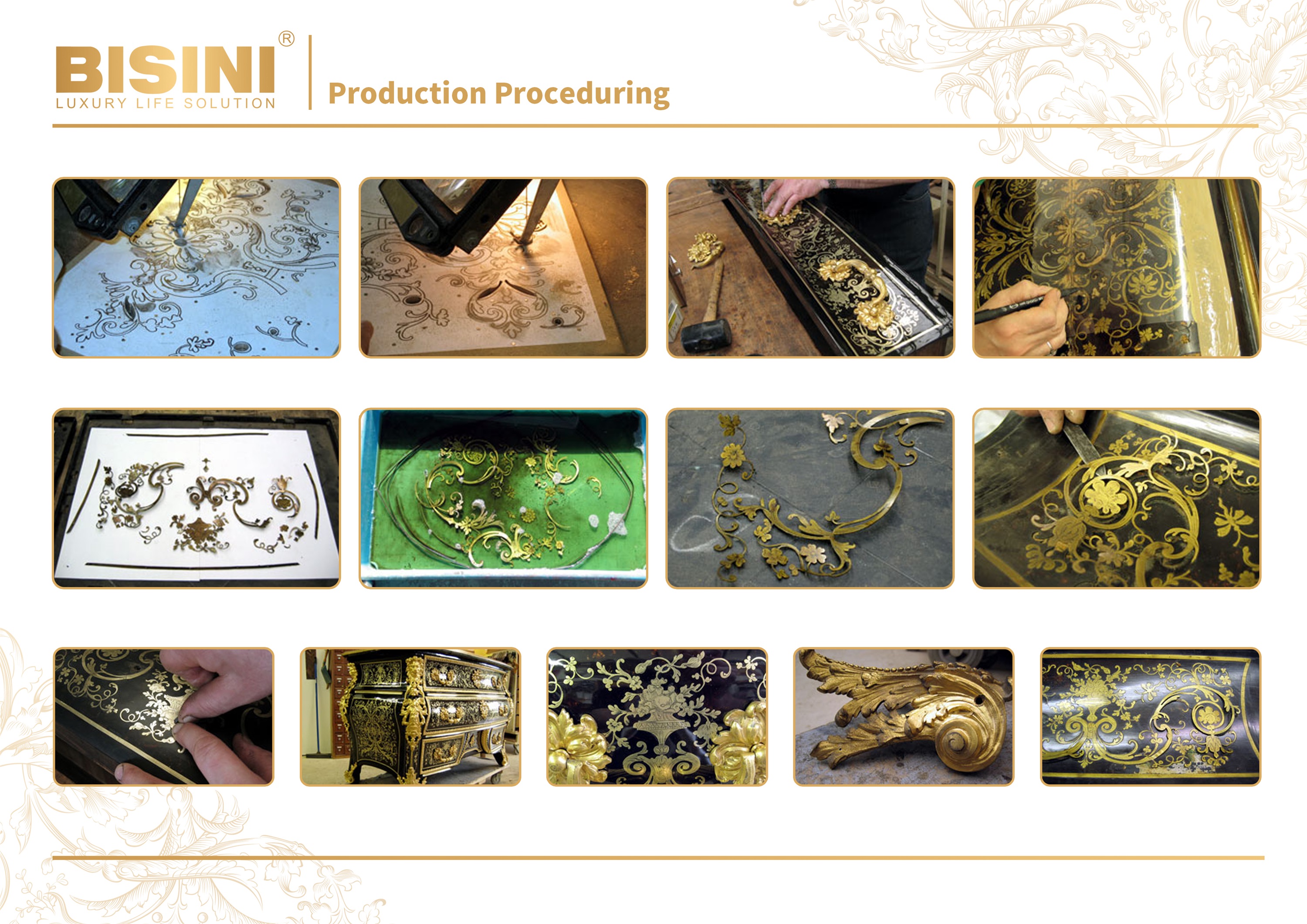 Solid wood furniture carving and production flow chart