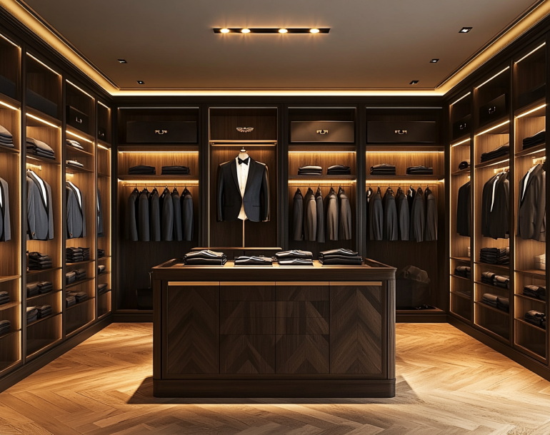 Customized Modern Design Clothes Wardrobes Furniture Set Home Hotel Bedroom Glass Door Wooden Walk in Closet Wardrobe