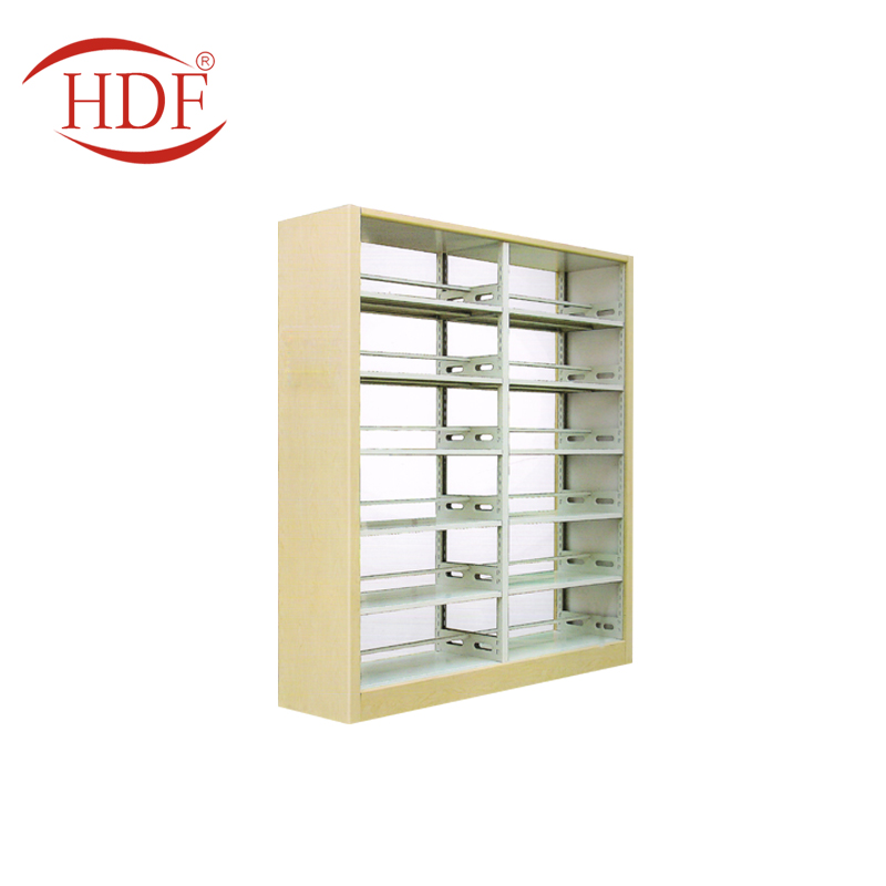 Factory Direct Metal Frame Double Sided 5 Shelves Library School Office Furniture Bookcase Bookshelves