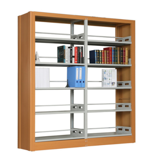 Factory Direct Metal Frame Double Sided 5 Shelves Library School Office Furniture Bookcase Bookshelves