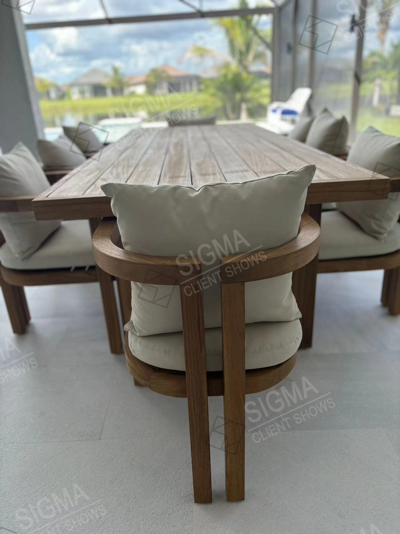2025 Wholesale Modern High Quality Luxury Furniture Teak Wood Outdoor Dinning Table And Chair Outdoor Dining Set