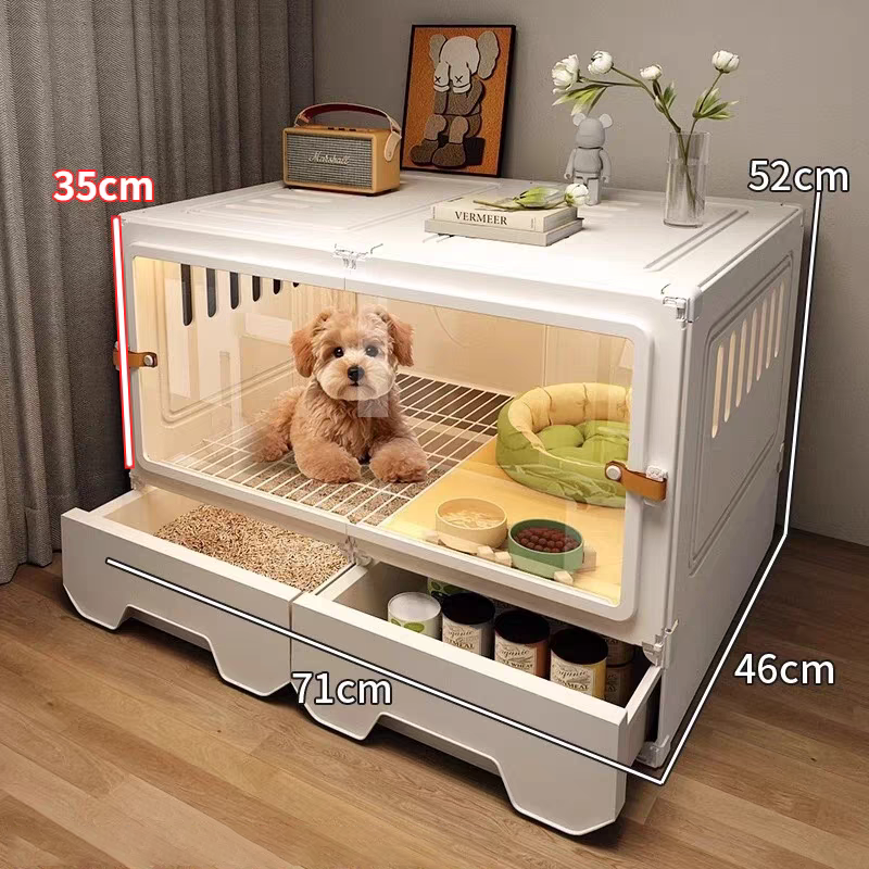 Luxury Furniture Style Wooden Dog Villa | Indoor Dog House With Separated Toilet | Easy Assembly &amp; Waterproof Material.