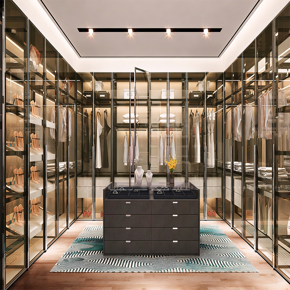Customized Luxury Wardrobes Bedroom Furniture Wooden Household Bedroom Wardrobe Combination Wardrobe Walk in Closet System