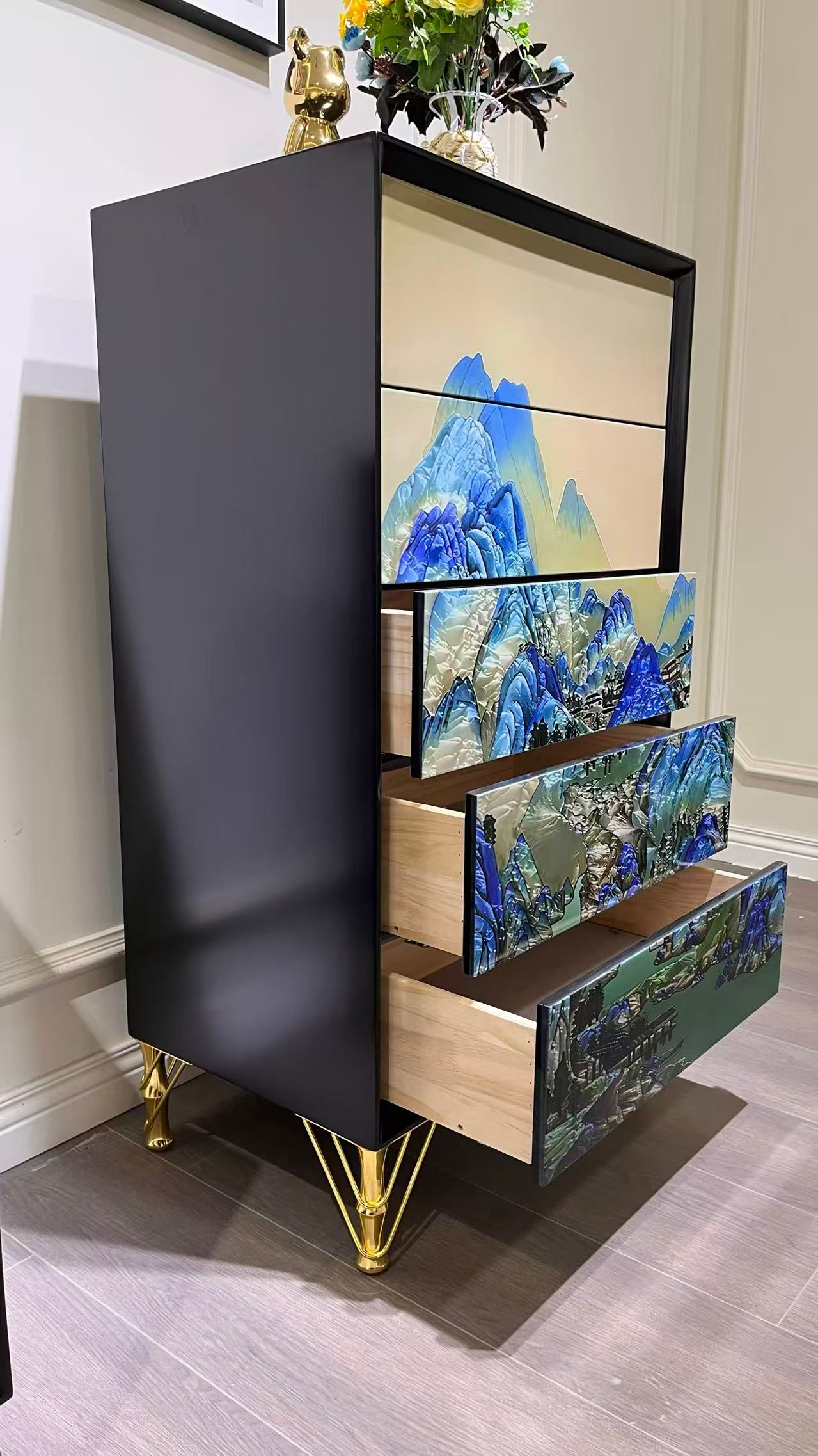 Luxury Wooden Living Room Bedroom Console and Side Table Modern Sideboard Buffet Cabinet for Dining Room Furniture