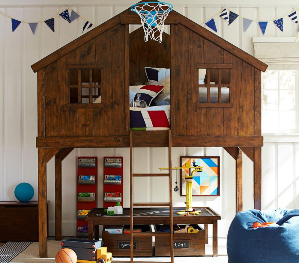 High-quality Solid Wood Children's Wooden Tree House Bed, Creative Bunk Bed, House Bed, Children's furniture