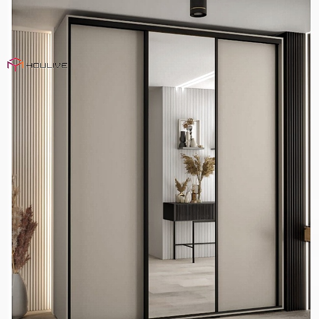 2026 NEW Style Sliding Mirror Door Closet Wardrobe with Assemble Drawers Including All Accessories Have Shleves Hanger Drawer
